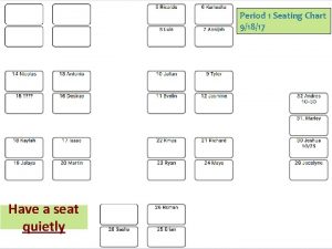 Period 1 Seating Chart 91817 Have a seat