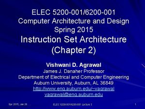 ELEC 5200 0016200 001 Computer Architecture and Design