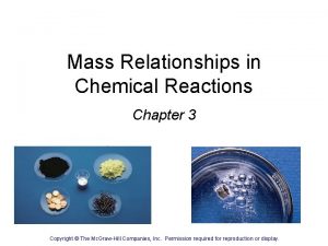 Mass Relationships in Chemical Reactions Chapter 3 Copyright