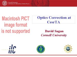 Optics Correction at Cesr TA David Sagan Cornell