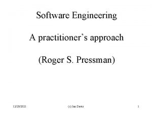 Software Engineering A practitioners approach Roger S Pressman