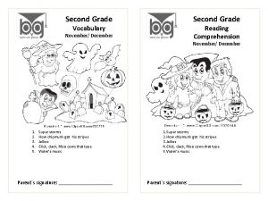 Second Grade Vocabulary November December Second Grade Reading