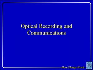 Optical Recording and Communications Question When you submerge