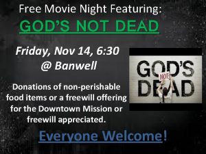 Free Movie Night Featuring Featuring GODS NOT DEAD
