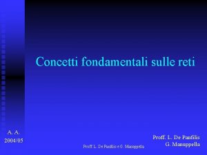 Concetti fondamentali sulle reti A A 200405 Proff