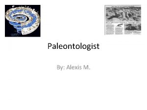 Paleontologist By Alexis M What is Paleontology Paleontology