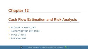 Chapter 12 Cash Flow Estimation and Risk Analysis