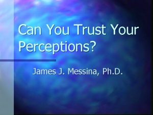 Can You Trust Your Perceptions James J Messina