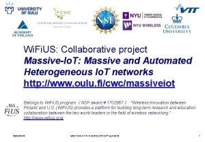 Wi Fi US Collaborative project MassiveIo T Massive