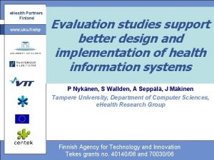 e Health Partners Finland www uku fiehp Evaluation