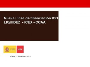 Nueva Lnea de financiacin ICO LIQUIDEZ ICEX CCAA