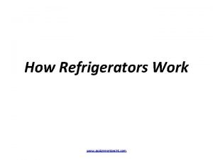 How Refrigerators Work www assignmentpoint com How Refrigerators