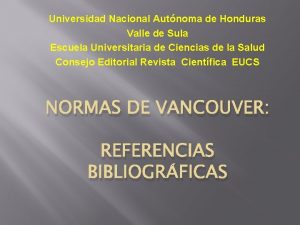 Universidad Nacional Autnoma de Honduras Valle de Sula