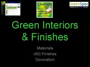 Green Interiors Finishes Materials 40 Finishes Decoration Healthy