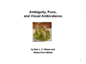 Ambiguity Puns and Visual Ambivalence by Don L