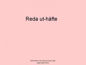 Reda uthfte Information om licenser www dartgbg orglicenser