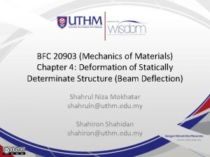 BFC 20903 Mechanics of Materials Chapter 4 Deformation
