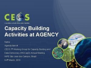 Committee on Earth Observation Satellites Capacity Building Activities