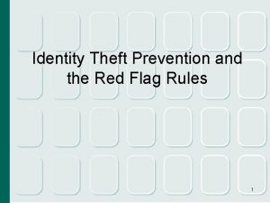 Identity Theft Prevention and the Red Flag Rules