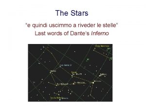 The Stars e quindi uscimmo a riveder le