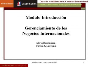 Curso de Actualizacin en Comercio Internacional Modulo Gerenciamiento