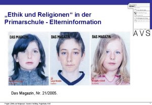 Ethik und Religionen in der Primarschule Elterninformation Das