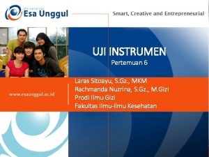 UJI INSTRUMEN Pertemuan 6 Laras Sitoayu S Gz