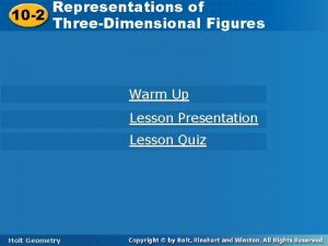 Representations of of Representations 10 2 ThreeDimensional Figures