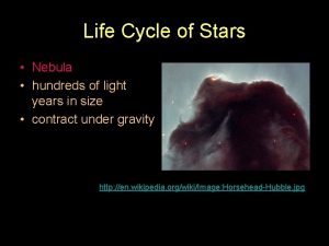 Life Cycle of Stars Nebula hundreds of light