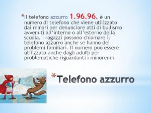 Il telefono azzurro 1 96 un numero di