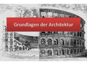 Grundlagen der Architektur Begriff Aus dem griechischen arch