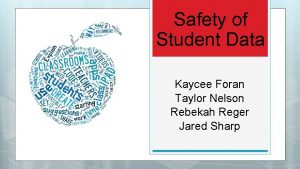 Safety of Student Data Kaycee Foran Taylor Nelson