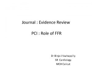 Journal Evidence Review PCI Role of FFR Dr