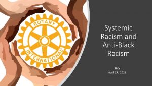 Systemic Racism and AntiBlack Racism TLCs April 17