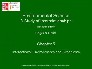 Environmental Science A Study of Interrelationships Thirteenth Edition