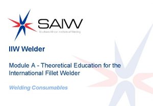 IIW Welder Module A Theoretical Education for the