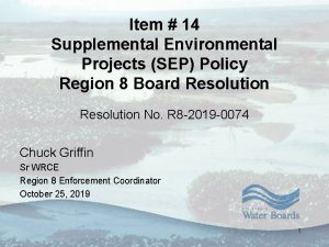 Item 14 Supplemental Environmental Projects SEP Policy Region