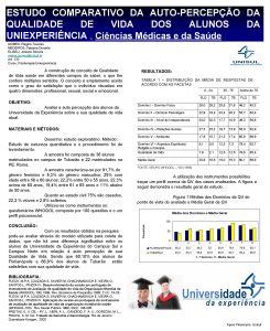 ESTUDO COMPARATIVO DA AUTOPERCEPO DA QUALIDADE DE VIDA