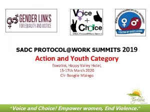 SADC PROTOCOLWORK SUMMITS Action and Youth Category 2019