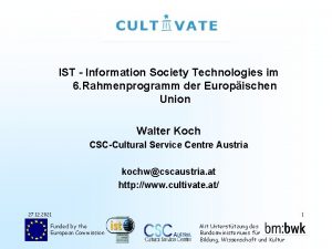 IST Information Society Technologies im 6 Rahmenprogramm der