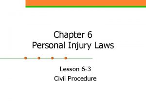 Chapter 6 Personal Injury Laws Lesson 6 3