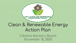 Clean Renewable Energy Action Plan Citizens Advisory Board