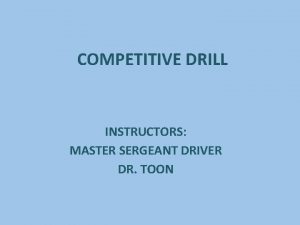 COMPETITIVE DRILL INSTRUCTORS MASTER SERGEANT DRIVER DR TOON