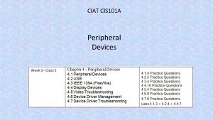 CIAT CIS 101 A Peripheral Devices CIAT CIS