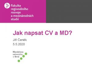 Jak napsat CV a MD Ji enk 5