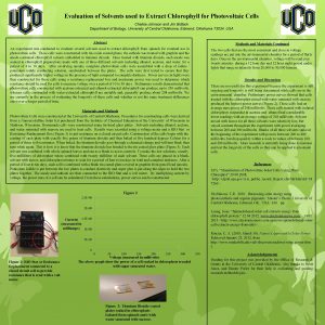 Evaluation of Solvents used to Extract Chlorophyll for