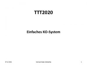 TTT 2020 Einfaches KOSystem 27 12 2021 Gerhard