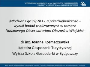 Modzie z grupy NEET a przedsibiorczo wyniki bada