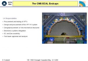 STFC RAL The CMS ECAL Endcaps UK Responsibilities