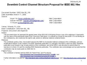 S 80216 m08190 Downlink Control Channel Structure Proposal